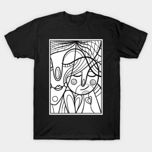 Love you mom abstract faces T-Shirt